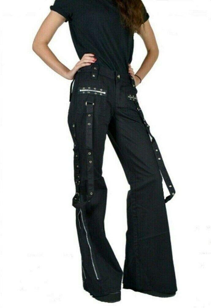 Premium Handmade Gothic Punk Emo Women's Bondage Pants with Black Straps & Zipper Details | USA Made | Perfect for Rock Concerts, Alternative Fashion & Emo Style Outfits