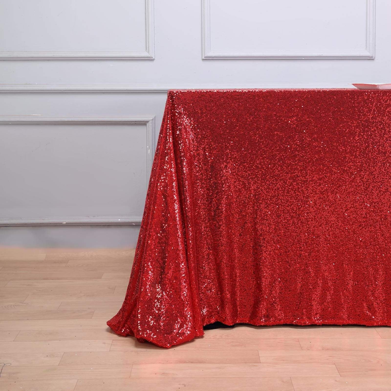 90x156 Inch Sparkling Sequined Rectangular Tablecloth for Wedding, Party, Banquet & Holiday Decor - Elegant Dining Table Cover for Special Occasions