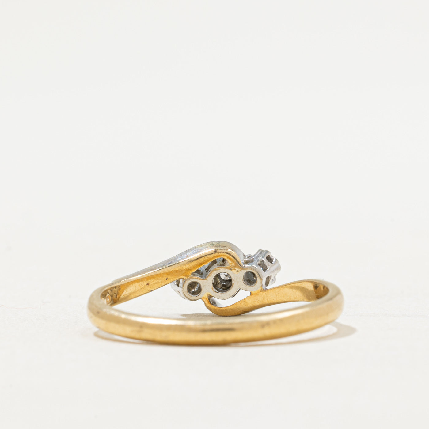0.02ctw Three Stone Diamond Crossover Ring for Women - Size 7.25 | Elegant Stackable Wedding Band, Anniversary Gift & Everyday Jewelry