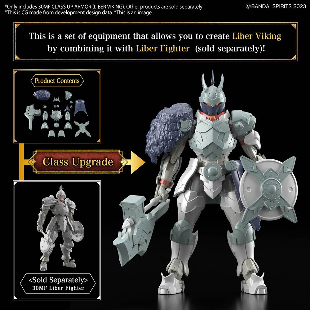 Bandai 30 Minutes Fantasy 30MF A06 1/144 Scale Liber Viking Class Up Armor Model Kit - Perfect for Anime Collectors & Mecha Enthusiasts - Great for Display, Customization & Action Figure Dioramas
