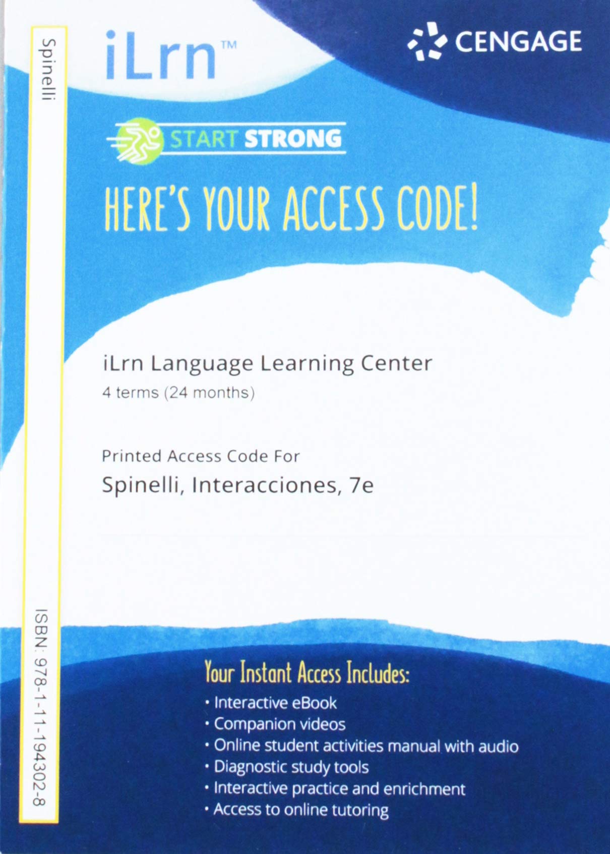 Interacciones Enhanced Textbook + iLrn Heinle Learning Center 3-Term (18-Month) Access Card Bundle - Spanish Language Learning for College Students & Self-Study