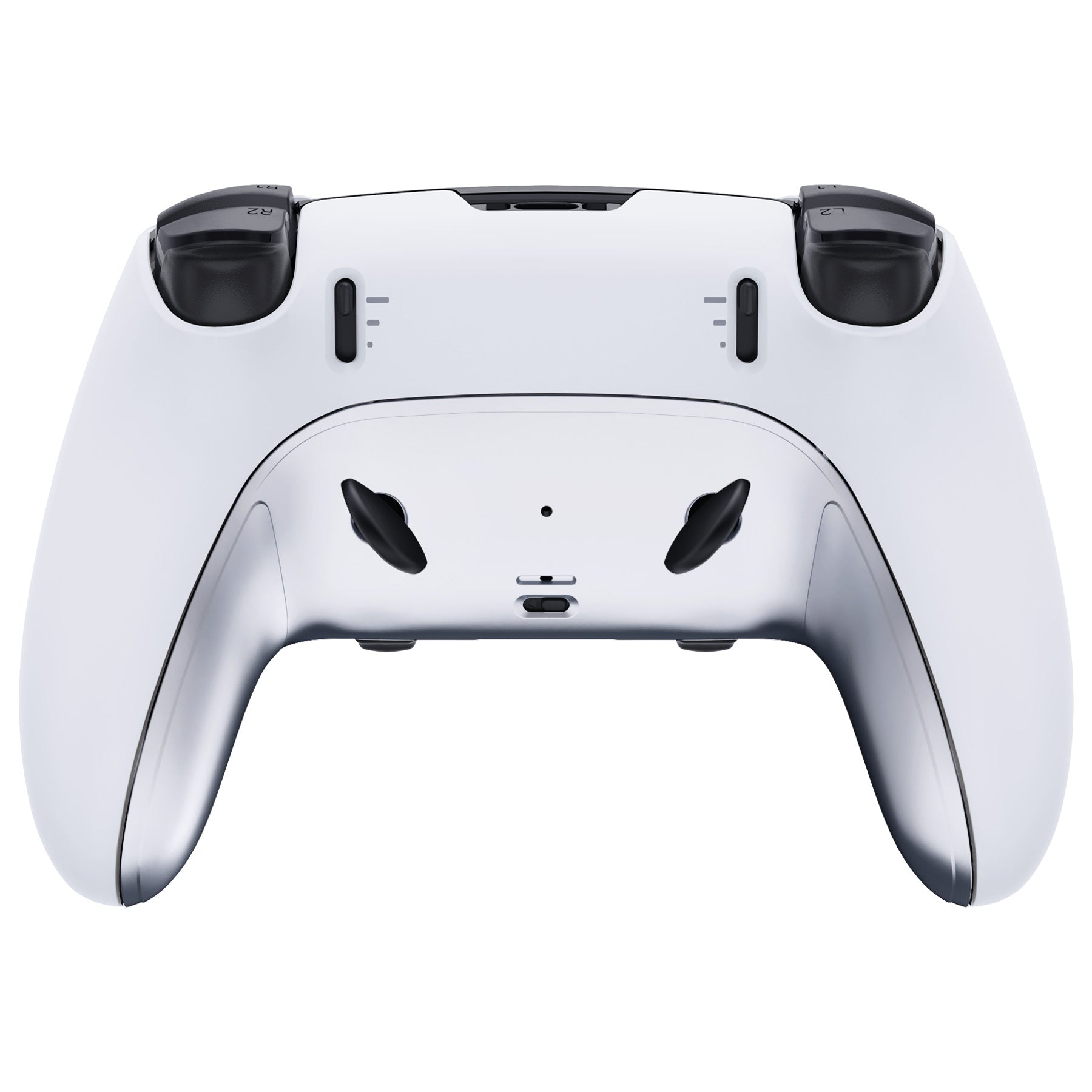 eXtremeRate Chrome Silver PS5 Edge Controller Shell - DIY Replacement Front & Back Cover with Decorative Trim | Custom Plates for Enhanced Gaming Experience | Perfect for Competitive Gaming & Personalization