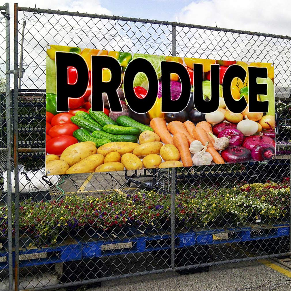 Vinyl Banner 48x96 Inches - Heavy Duty Weatherproof Outdoor Sign with 8 Grommets for Restaurants, Food Markets & Industrial Use | Perfect for Yard Sales, Business Advertising & Event Signage