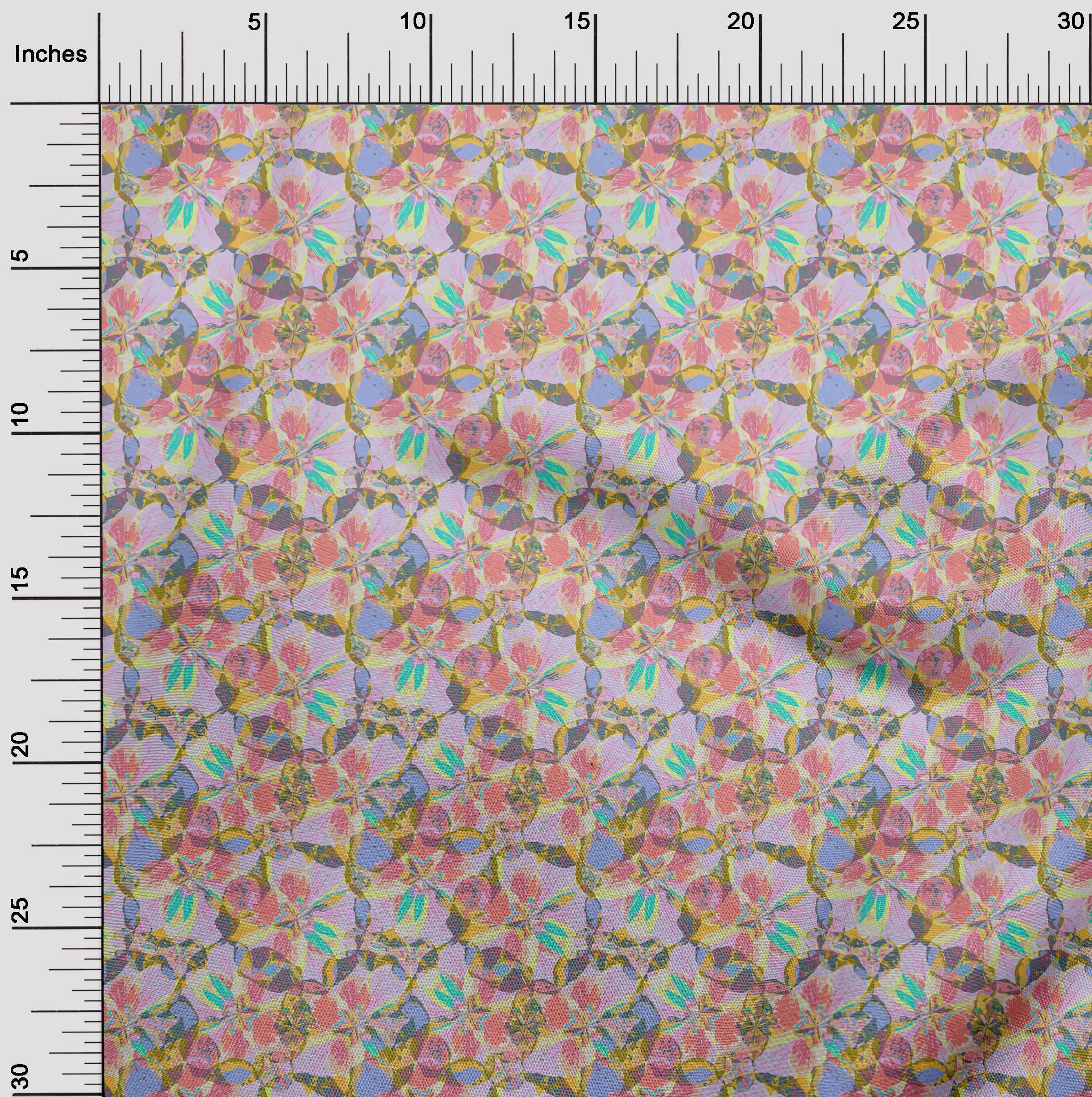 oneOone Polyester Spandex Lavender Abstract Print Fabric by The Yard - 56 Inch Wide Dress Material for DIY Fashion & Home Decor Projects