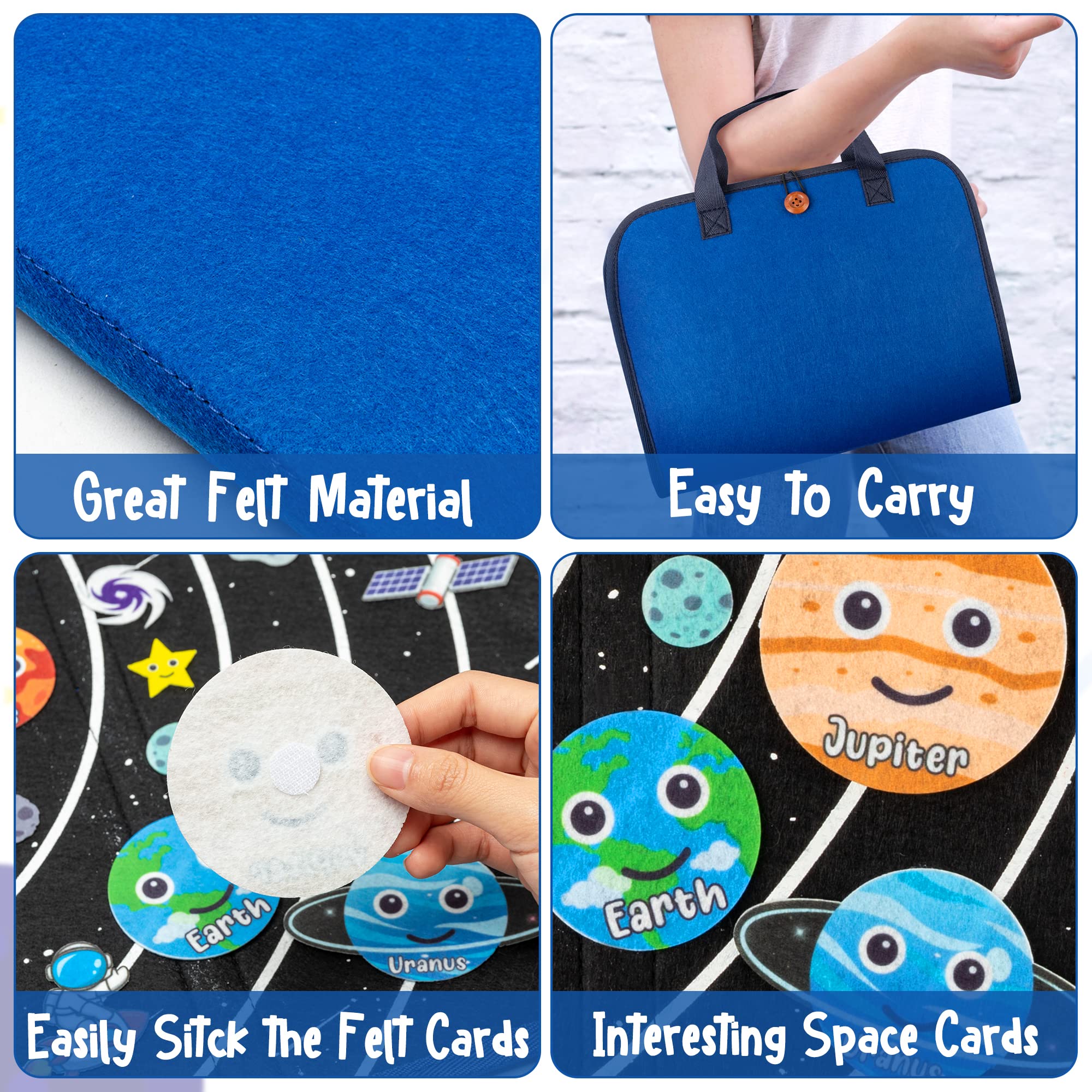 Outer Space Felt Board Story Set - Solar System Play Kit for Toddlers - Preschool Learning & Interactive Play