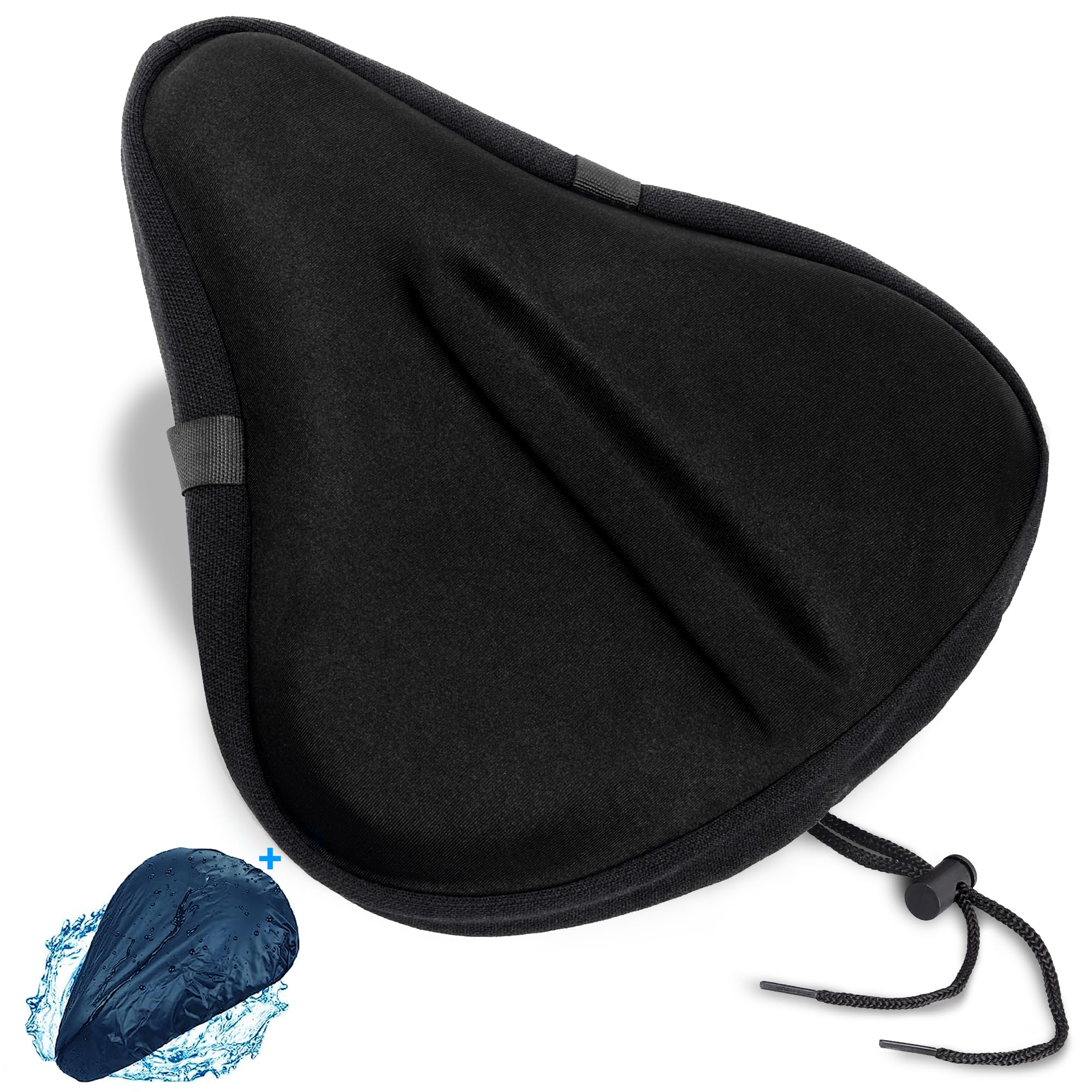 Ultra-Light Gel Bike Seat Cushion Cover - Shock Absorbing Comfortable Breathable Bicycle Saddle Pad for Men & Women - Perfect for Road Bikes, Mountain Bikes, Commuting and Long Rides