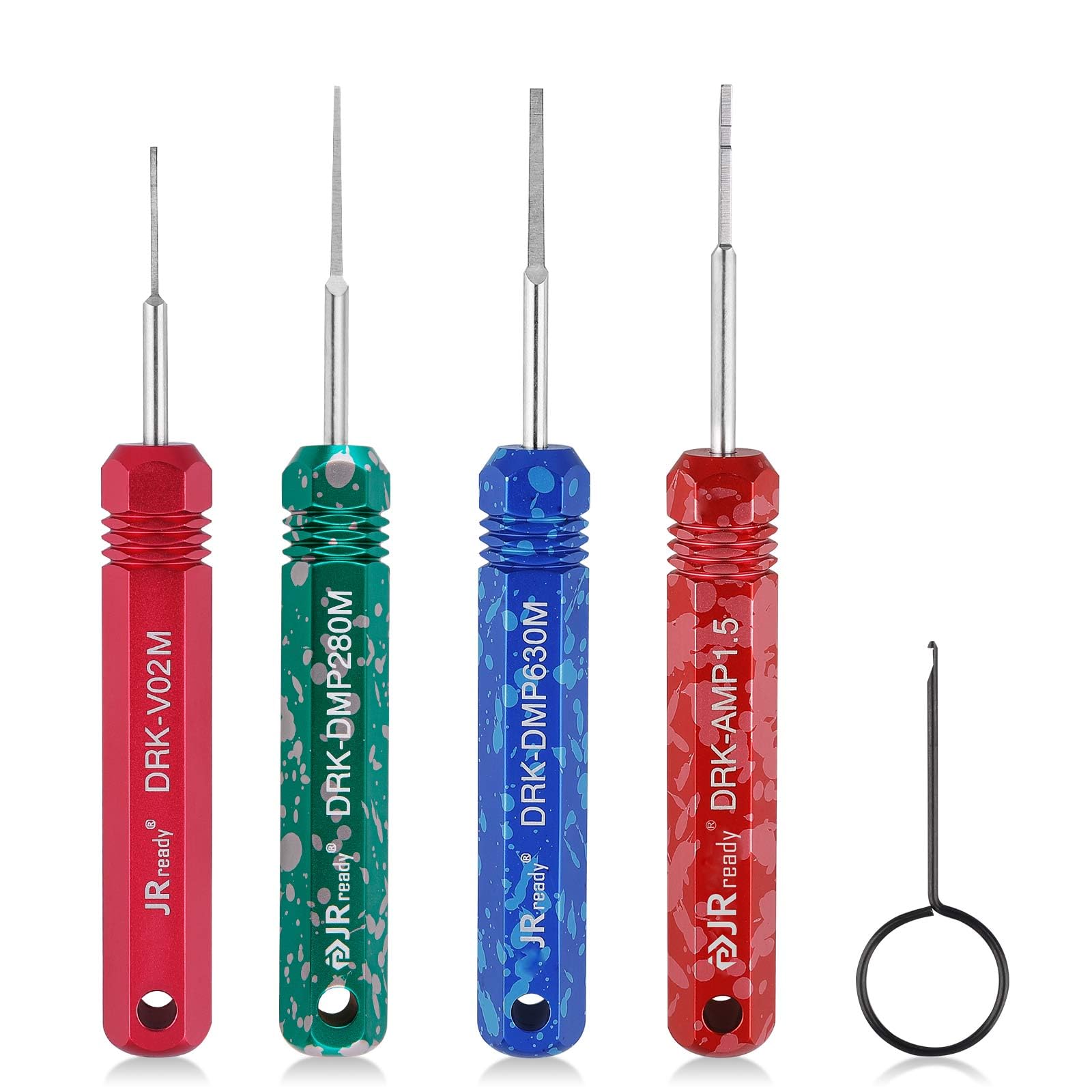 JRready ST5234 Pin Extractor Tool Kit - AMP Super Seal 1.5/Metri Pack 150,280/TE 968880,968849/JST Connector Removal Set - 5PCS Automotive Wire Terminal Tools for Male & Female Sealed Connectors | Perfect for Car Wiring Repairs, Electrical Maintenance & DIY Automotive Projects