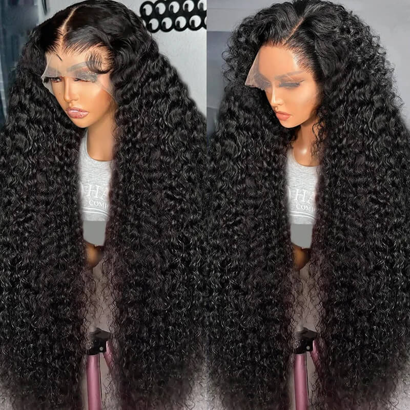 Eullair Deep Curly Lace Frontal Wig - Natural Looking 13x4 HD Lace Human Hair Wig with Baby Hair for Women | Perfect for Daily Wear, Parties & Special Occasions
