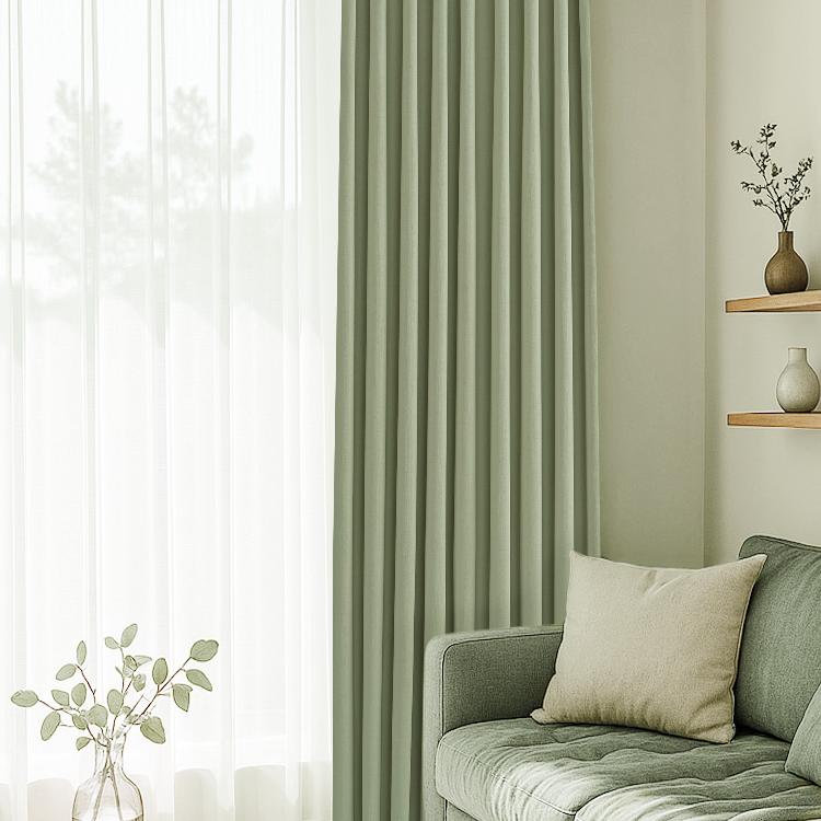 Seren Chenille Light Khaki Blackout Soundproof Curtains - Heavyweight Thermal Insulated Drapes for Bedroom & Living Room - Noise Reducing Window Treatments for Home Theater & Nursery
