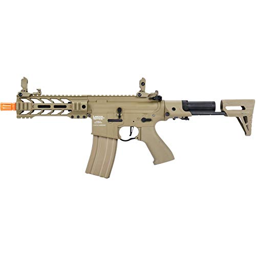 Lancer Tactical ProLine Battle Hawk PDW AEG Airsoft Rifle - High FPS, Tan Color - Perfect for Milsim, Tactical Training & Airsoft Battles