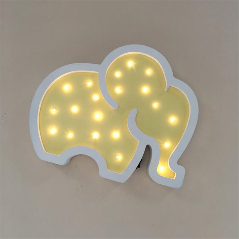 Wooden Baby Elephant LED Night Light - Cute Nursery Lamp for Kids' Bedroom, Perfect for Bedtime Stories & Nighttime Comfort