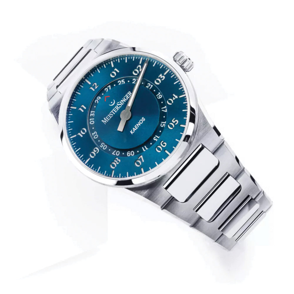 Kaenos Open Date 40mm Automatic Watch - Petrol Blue Dial with Stainless Steel Bracelet - Perfect for Business, Casual & Formal Occasions