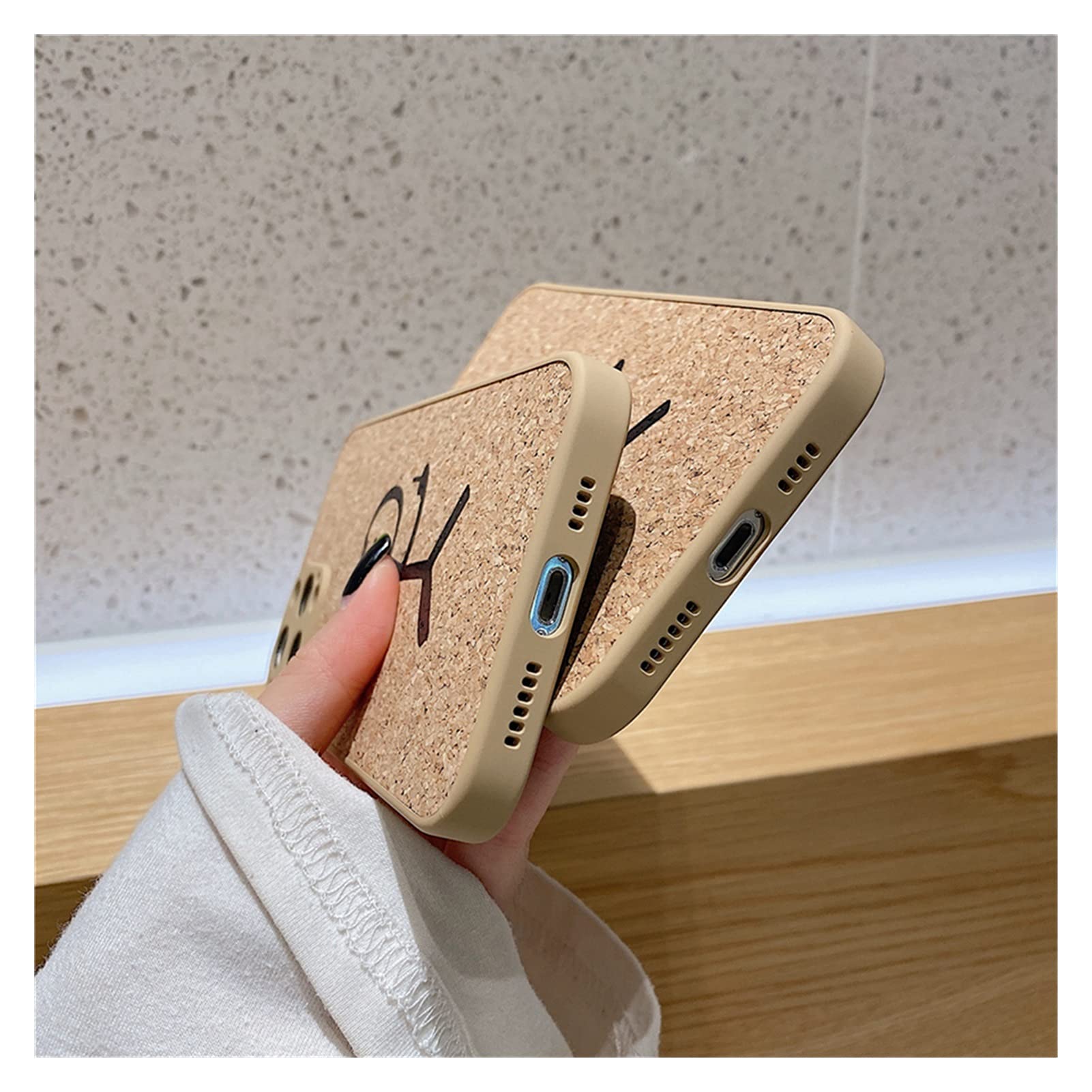 Cartoon Cork Fiber iPhone Case for iPhone 13/12/11 Pro Max, X/Xs/Xr, 8/7 Plus - Eco-Friendly Protective Cover with Unique Design | Perfect for Daily Use, Travel & Office