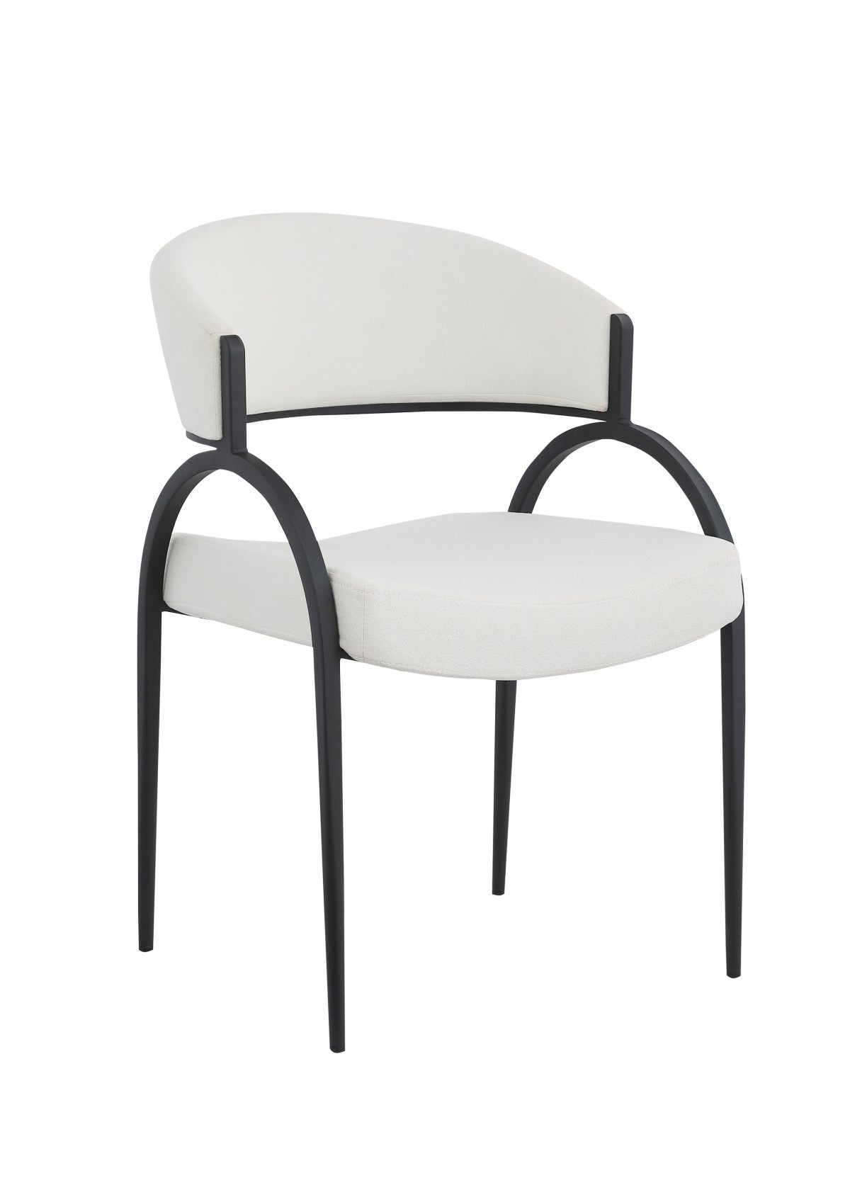 Modern Dining Chairs Set of 2 - Cream & Black Upholstered Side Chairs for Kitchen, Dining Room, or Breakfast Nook - Comfortable & Stylish Seating for Home Decor