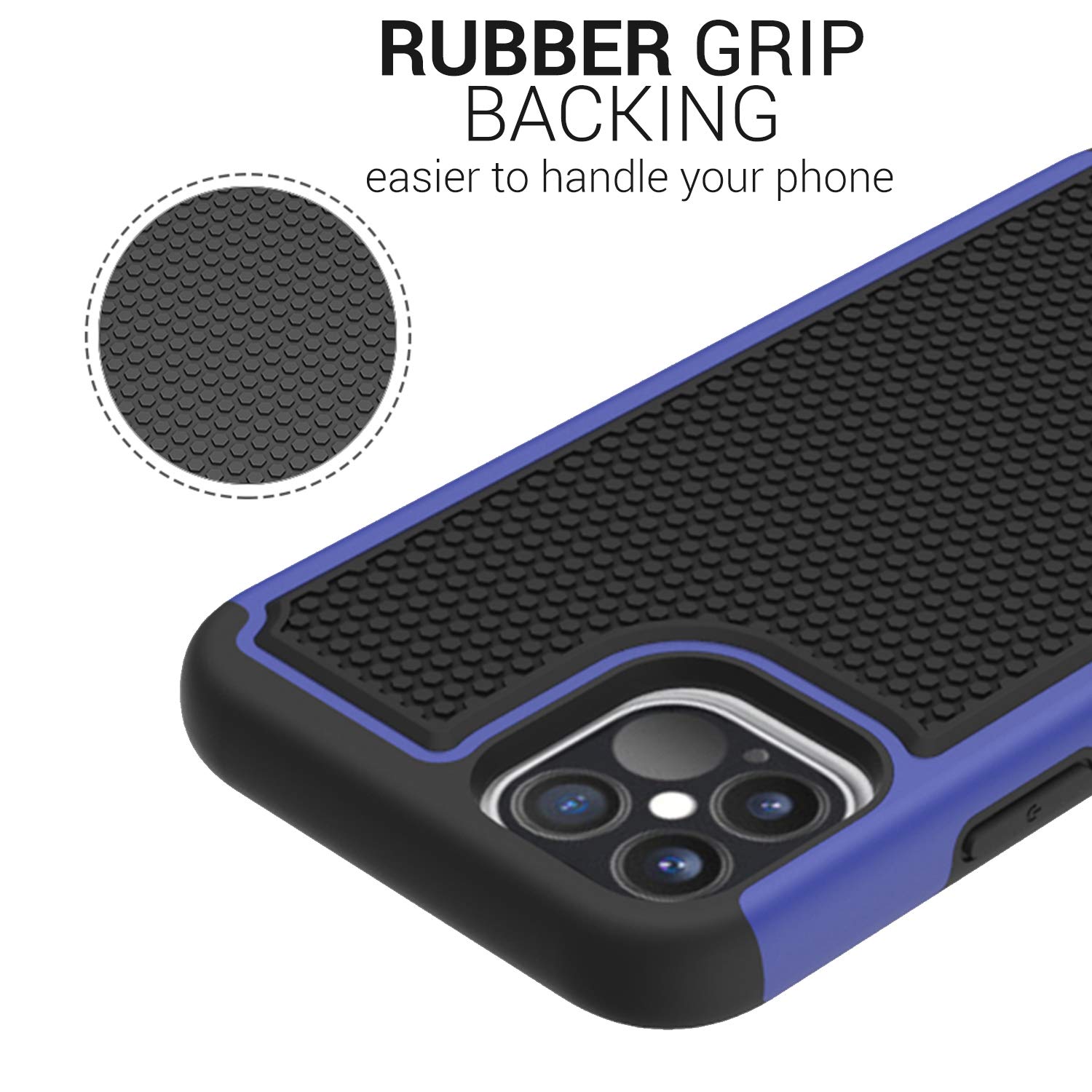 CoverON Grip Case for Apple iPhone 12 & iPhone 12 Pro (6.1 Inch) - Shockproof Dual Layer Protective Phone Cover in Blue | Perfect for Outdoor Activities, Sports & Daily Use
