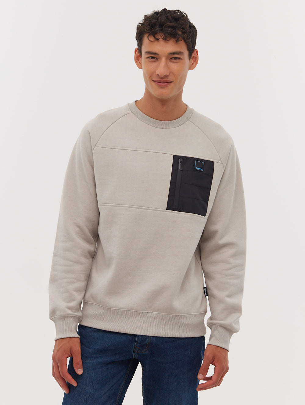 Marton Chest Pocket Crew Neck Sweatshirt for Men - Comfortable Cotton Pullover Hoodie for Casual Wear, Gym & Outdoor Activities