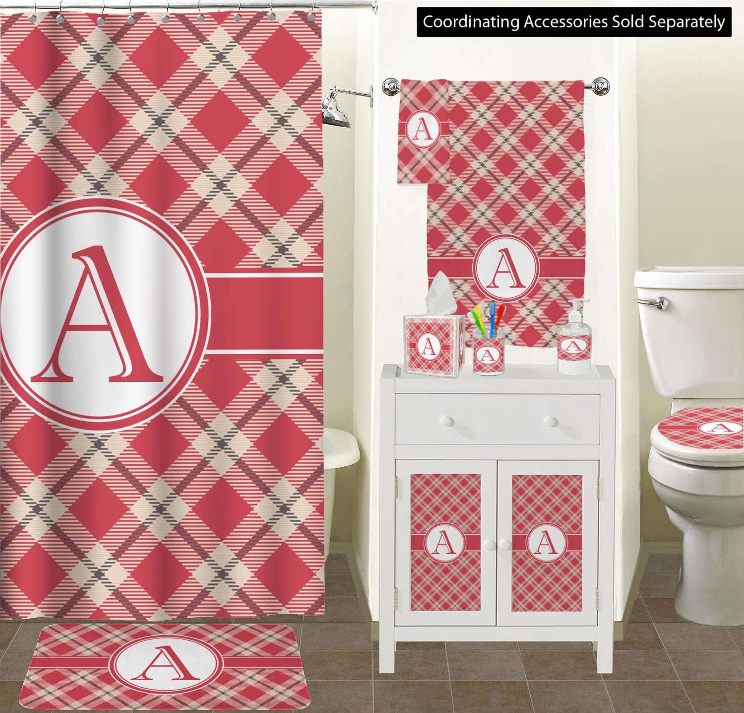Personalized Red & Tan Plaid Tissue Box Cover - Handmade Decorative Home Accessory for Living Room, Bedroom & Bathroom | Perfect Gift for Housewarming & Holidays