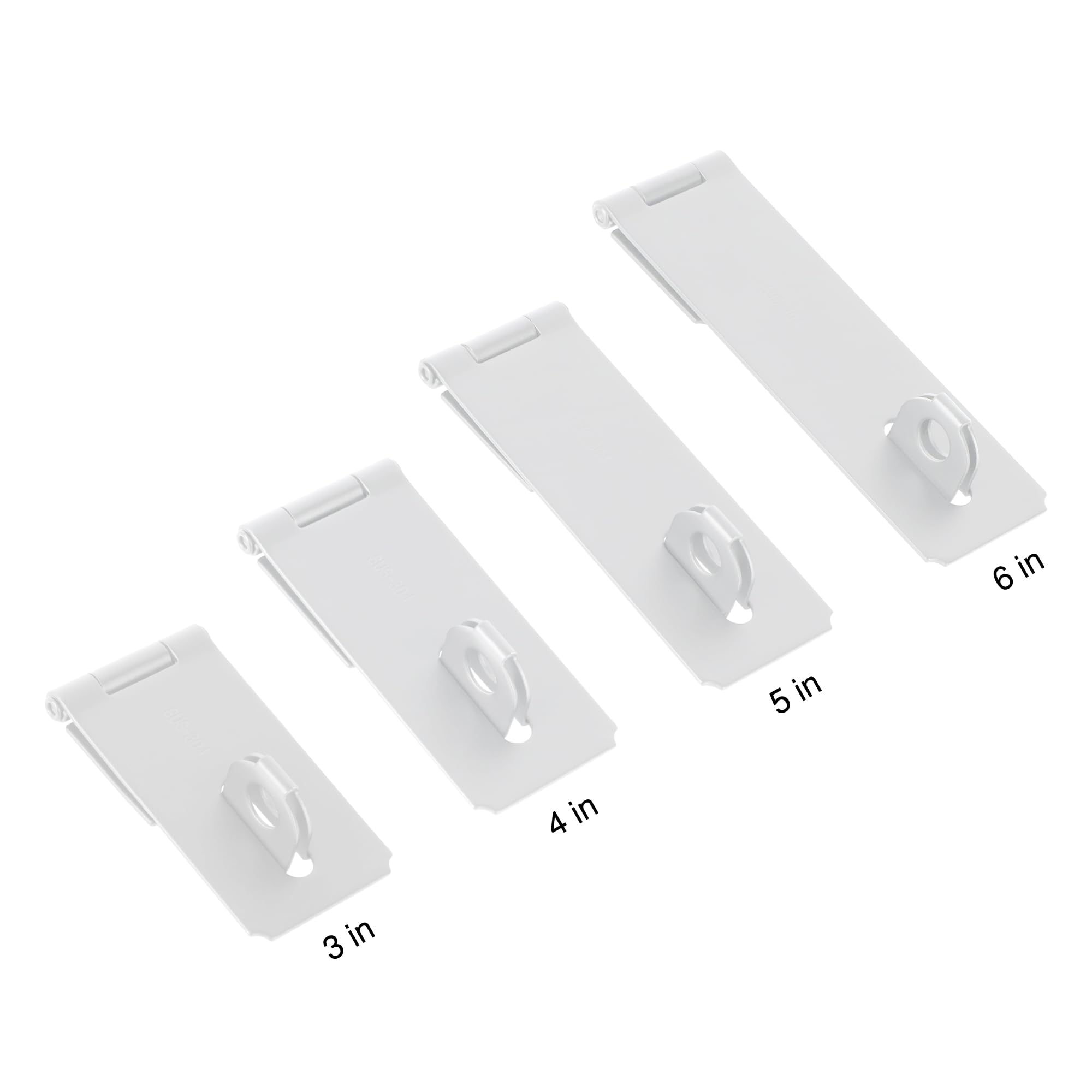 **5 Inch SUS 304 Stainless Steel Door Hasp Lock Latch - Heavy Duty Packlock Clasp with Screws, White Finish (1 Pack) - Secure Sheds, Gates, Cabinets & Storage Units**