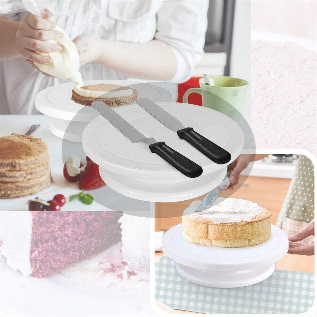 6-Piece Cake Stand Set - 11 Inch Rotating Cake Turntable for Decorating, Cake Spinner & Decorating Tools Kit - Perfect for Birthday Cakes, Wedding Cakes & Baking Supplies Gift Set