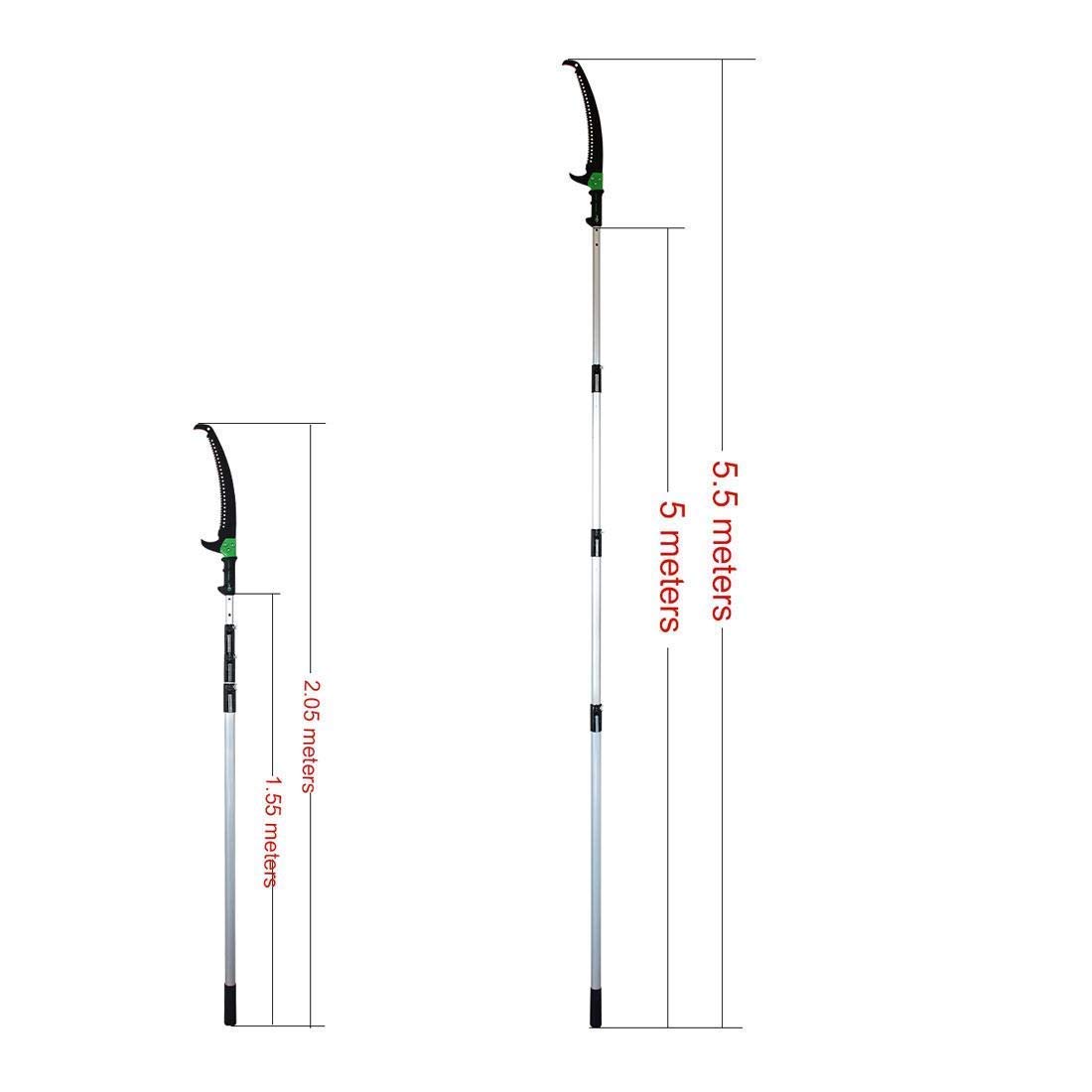 Professional Telescopic Pruning Saw with Curved Blade - Extendable Aluminum Pole Up to 18FT - Heavy Duty Pole Saw for Tree Trimming, Branch Cutting & Gardening - Perfect for Landscaping, Orchard Maintenance & DIY Projects