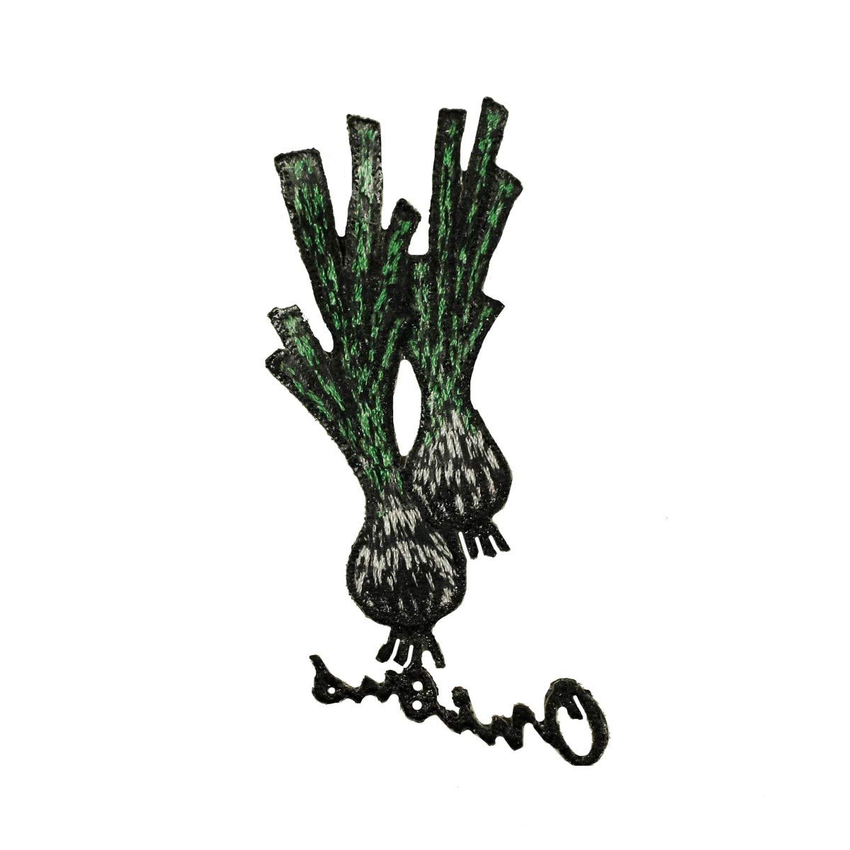 Wild Onions Patch Vegetable Garden Cooking Embroidered Iron-On Applique - Perfect for DIY Aprons, Tote Bags & Home Decor
