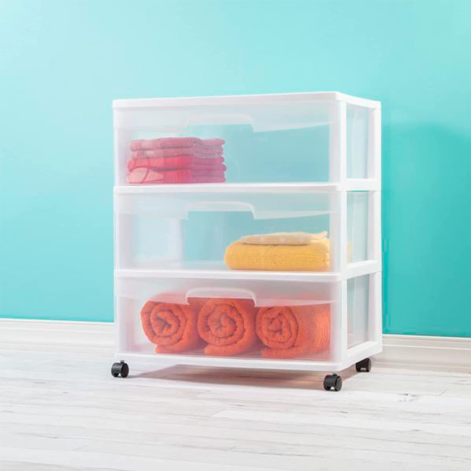 3-Drawer Plastic Storage Cart with Wheels - White for Home & Office Organization