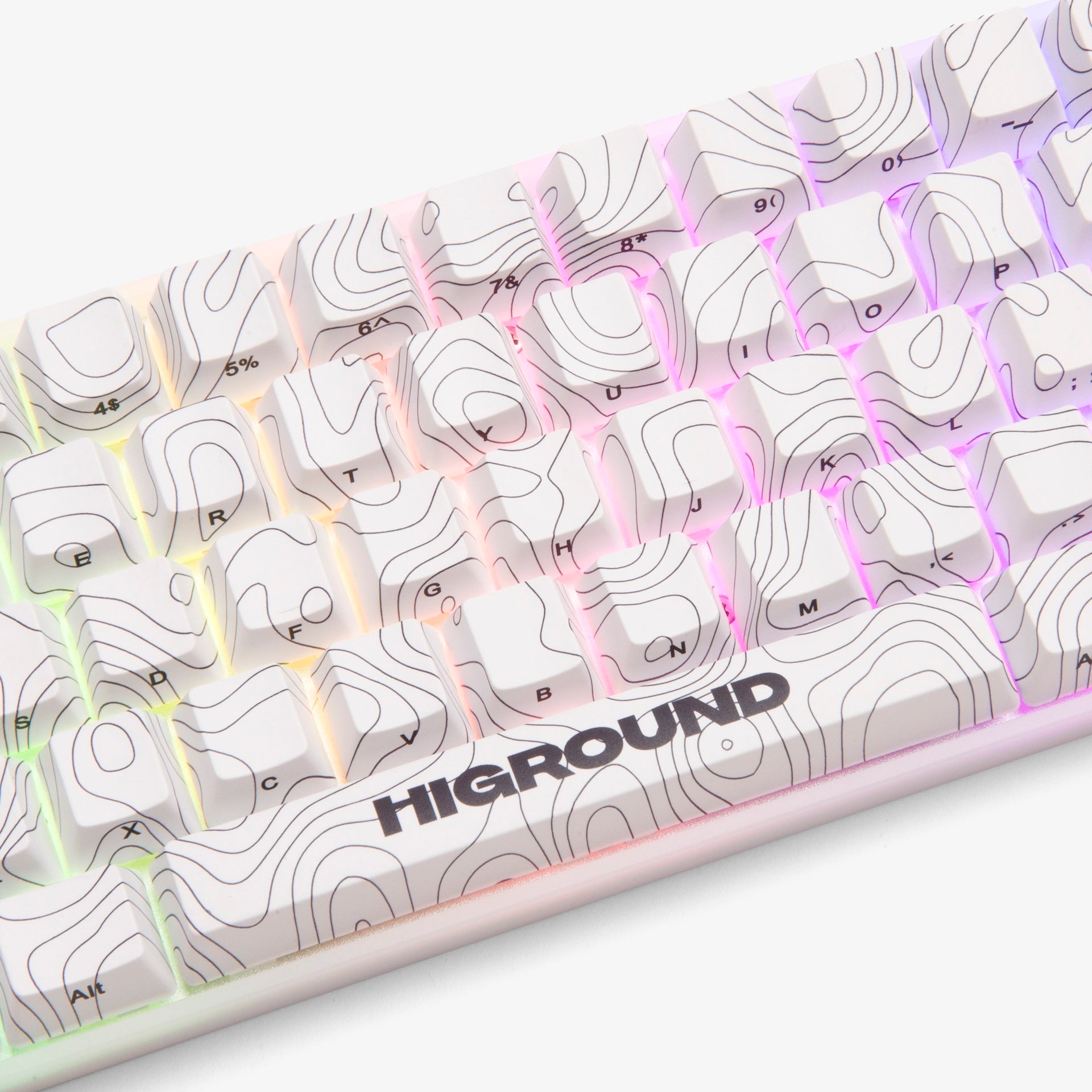 Higround Basecamp 65+ Mechanical Gaming Keyboard - Snowstone White | Compact 65% Layout, RGB Backlit, Hot-Swappable Switches | Perfect for Esports, Streaming & Office Work