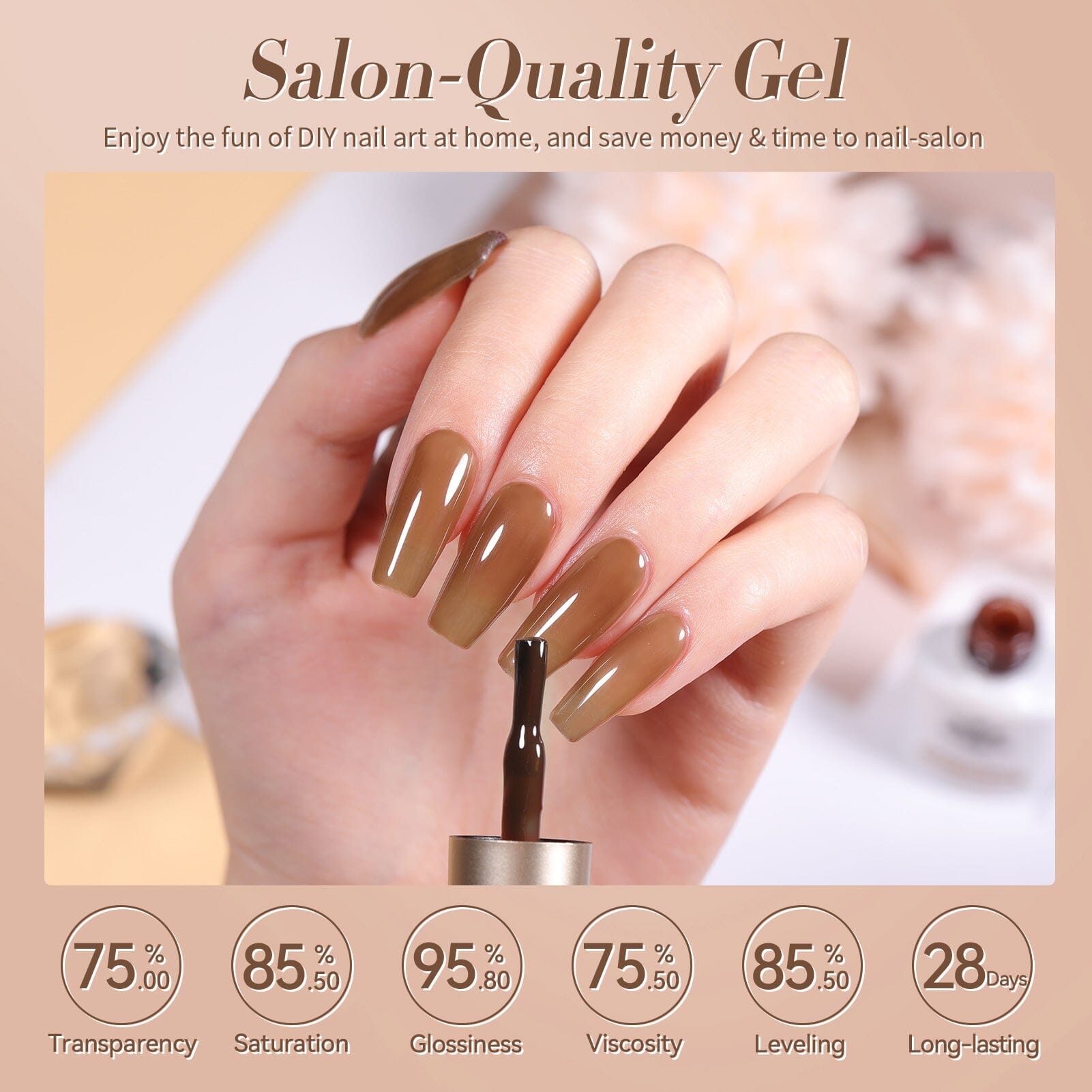 6 Colors Milky Jelly Gel Set - Smoky Rose 7ml Nail Polish for Women | Long Lasting & Non-Toxic | Perfect for Manicures, Pedicures & Nail Art Designs