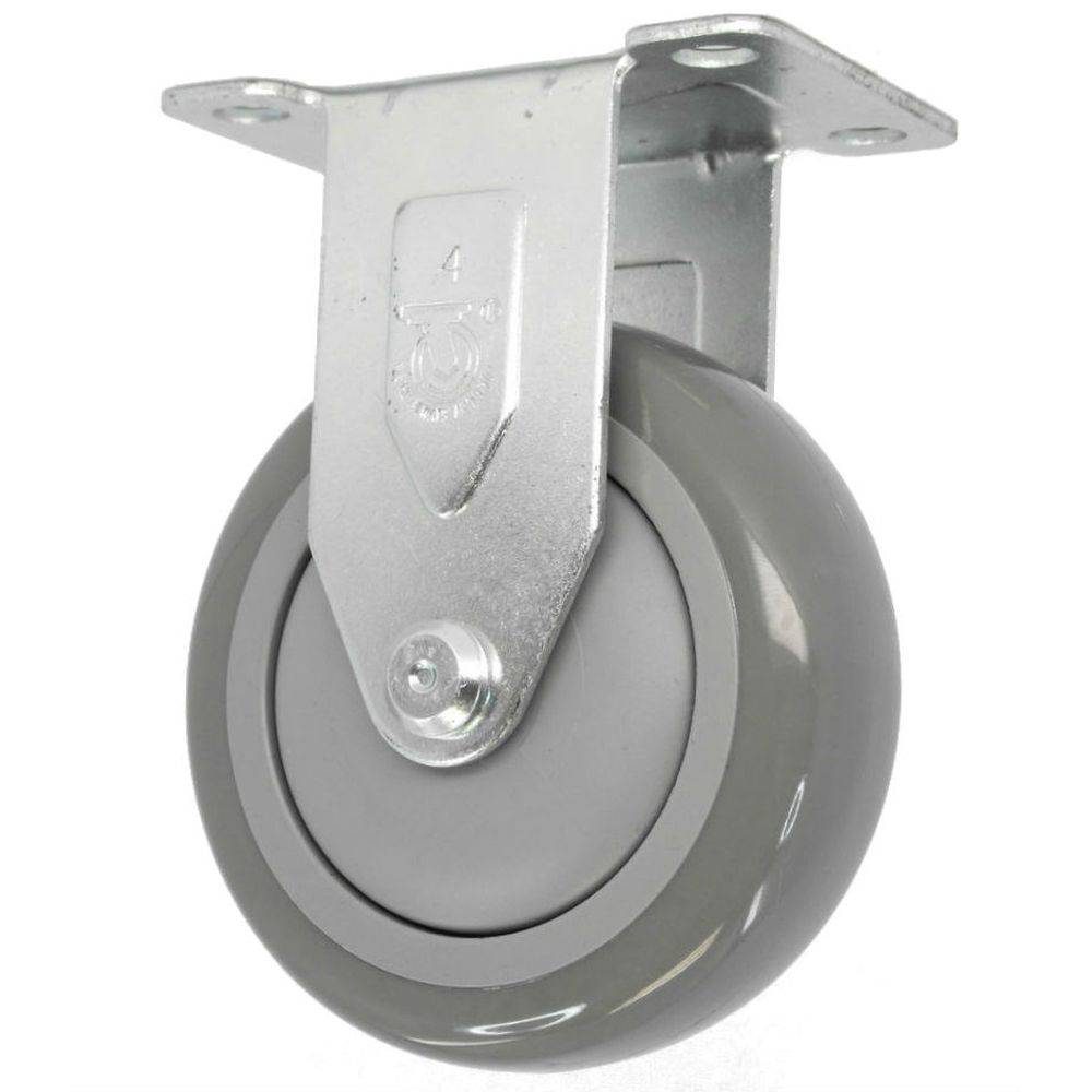 4 x 1-1/4 Inch Heavy Duty Polypropylene Rigid Casters - 350 lbs Load Capacity Each - Perfect for Industrial Carts, Workbenches, and Warehouse Equipment