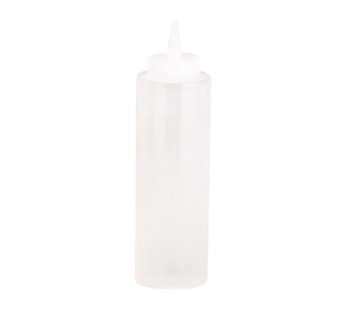 Tablecraft 12 Oz. Clear Plastic Squeeze Bottle - Dressing, Condiment & Oil Dispenser for Kitchen, Restaurant & BBQ Use