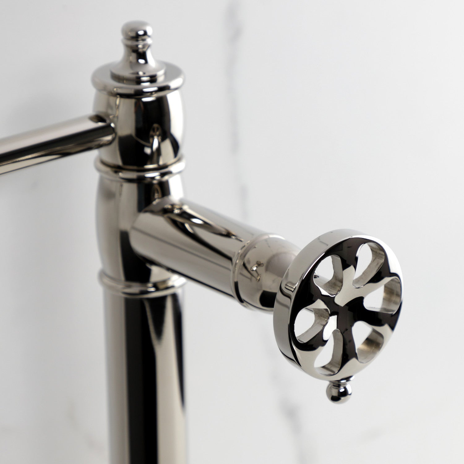Belknap KS3706RX Two Handle Deck Mount Pot Filler Faucet in Polished Nickel - Perfect for Kitchen Sink, Stove & Cooking Area Installation