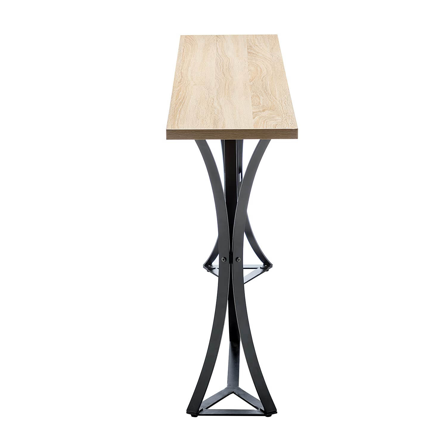 Modern Console Table with Geometric Metal Base - Slim Sofa Table for Behind Couch, Narrow Hallway Entryway Table - Perfect for Living Room, Foyer & Small Space Decor