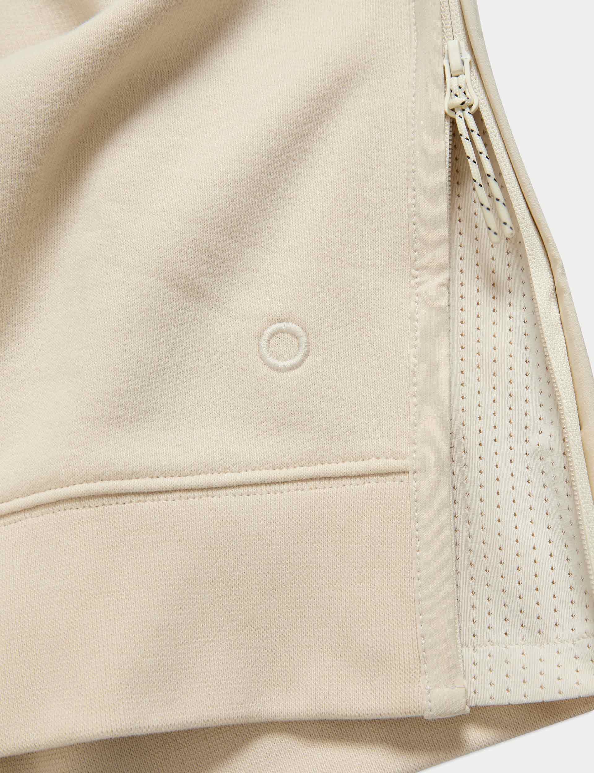 Premium Cotton Blend Mesh Panel Relaxed Sweatshirt for Women - Soft Ivory Pullover | Casual Wear, Lounge, Gym & Street Style Fashion
