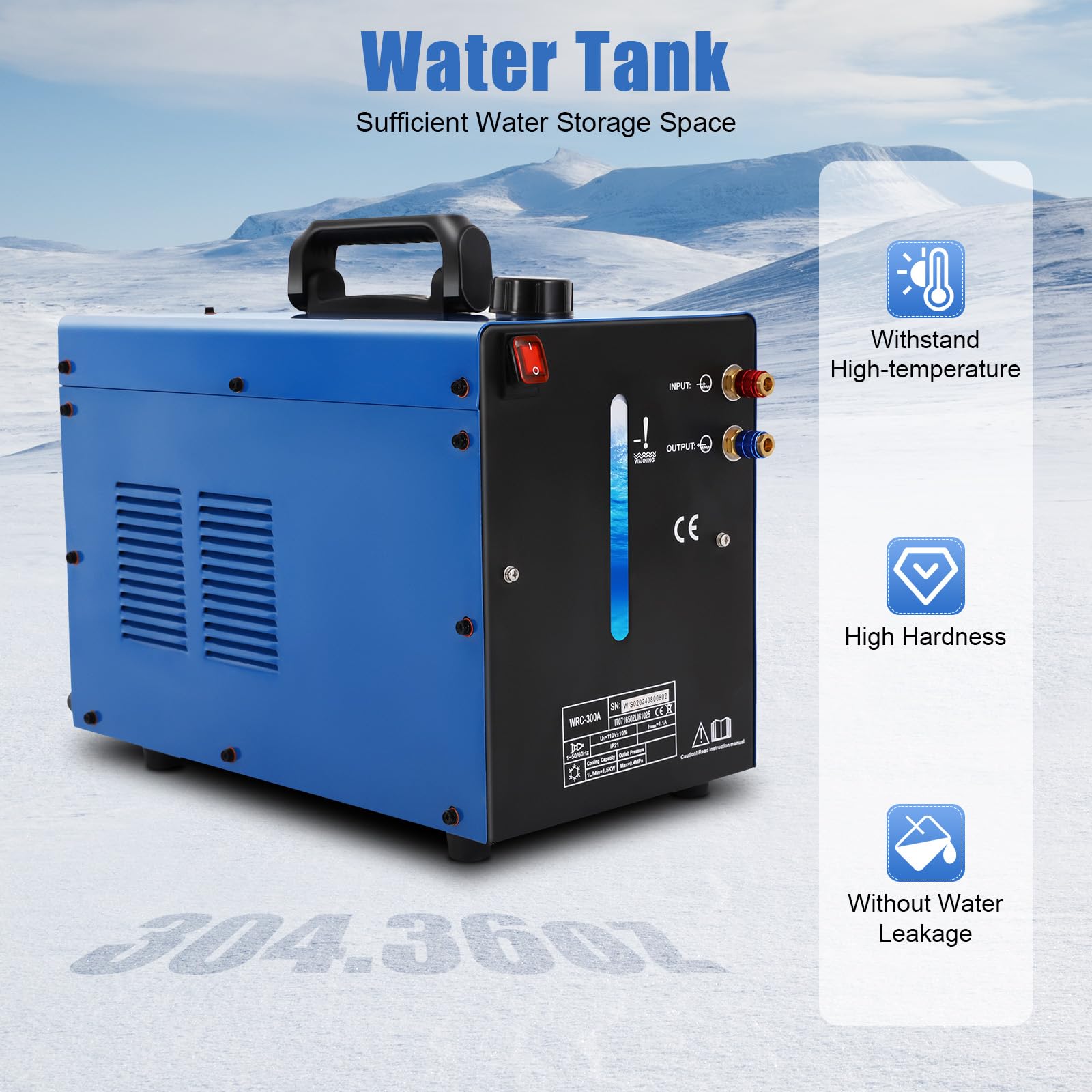 370W TIG Welder Water Cooler System - 10L Capacity, 2.1 GPM Flow for Water Cooled TIG Torch | Perfect for Aluminum Welding, Metal Fabrication & Industrial Welding Applications