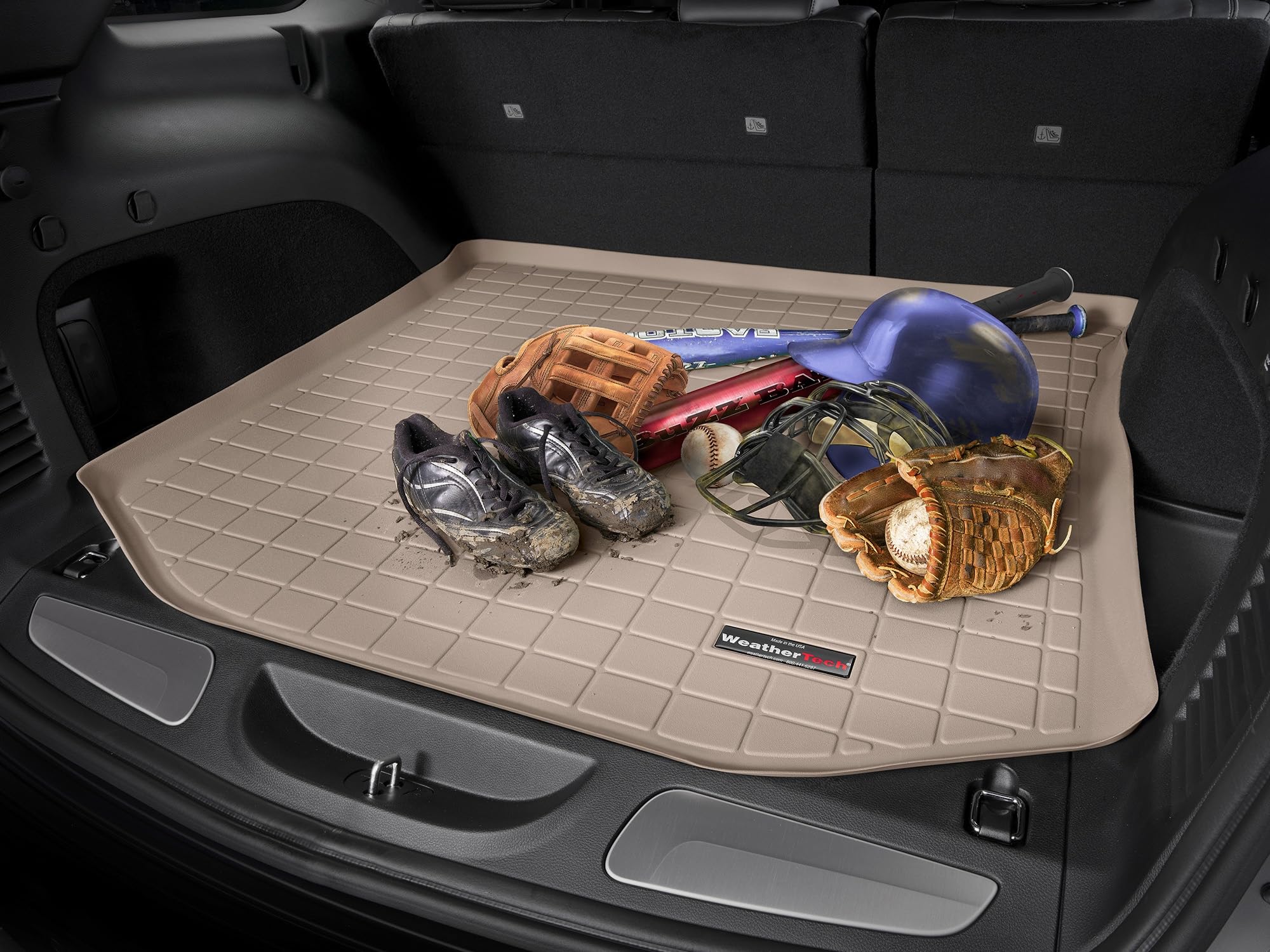 WeatherTech Cargo Trunk Liner for Audi SQ5, SQ5 Sportback, Q5 Sportback & Q5 - Custom Fit Behind 2nd Row (401073) Black - Perfect for Road Trips, Grocery Hauling & Pet Transport