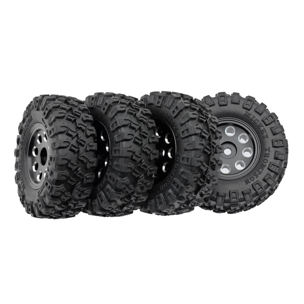 Upgraded RC Crawler Wheel Rim Tires for Axial SCX24 1:24 Scale RC Car - Black - High Performance Off-Road Accessories for Rock Crawling & Trail Adventures
