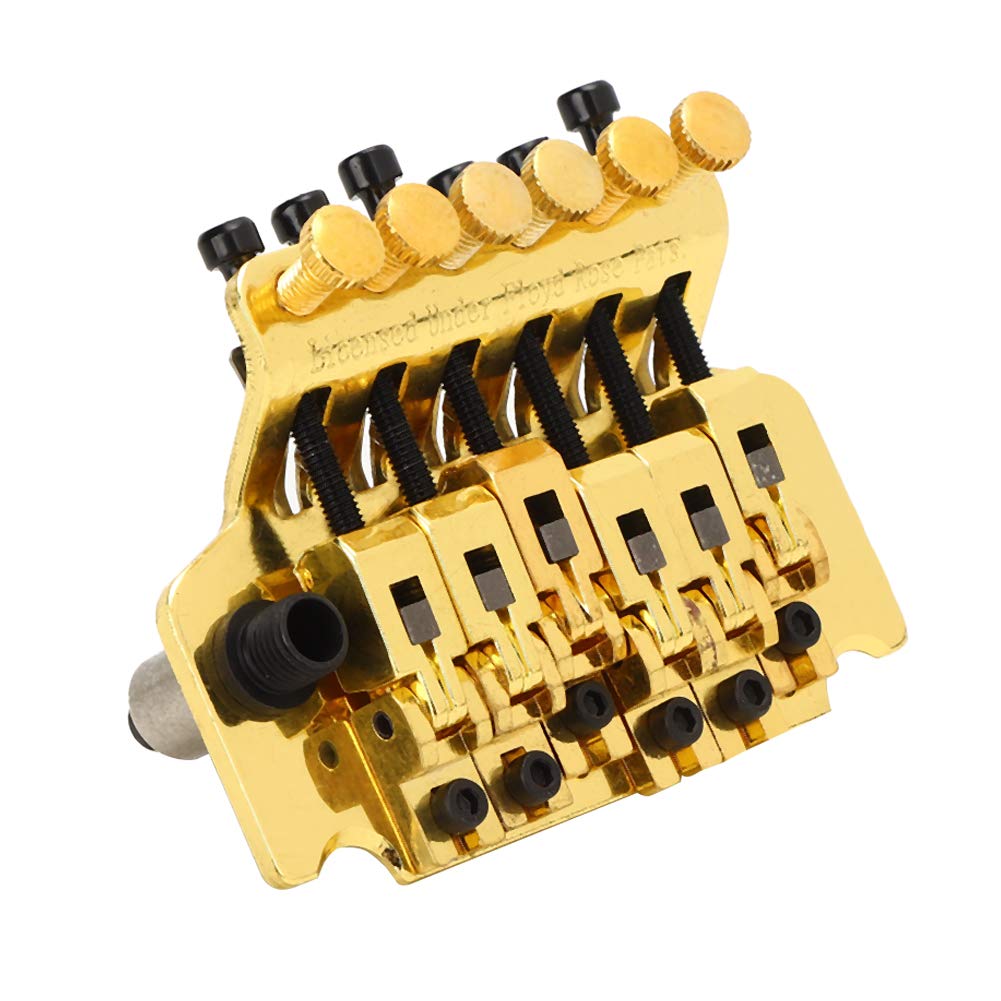 Double Locking Tremolo Bridge System for ST Electric Guitar - Gold | High Stability & Precision Tuning | Perfect for Rock, Metal & Live Performances