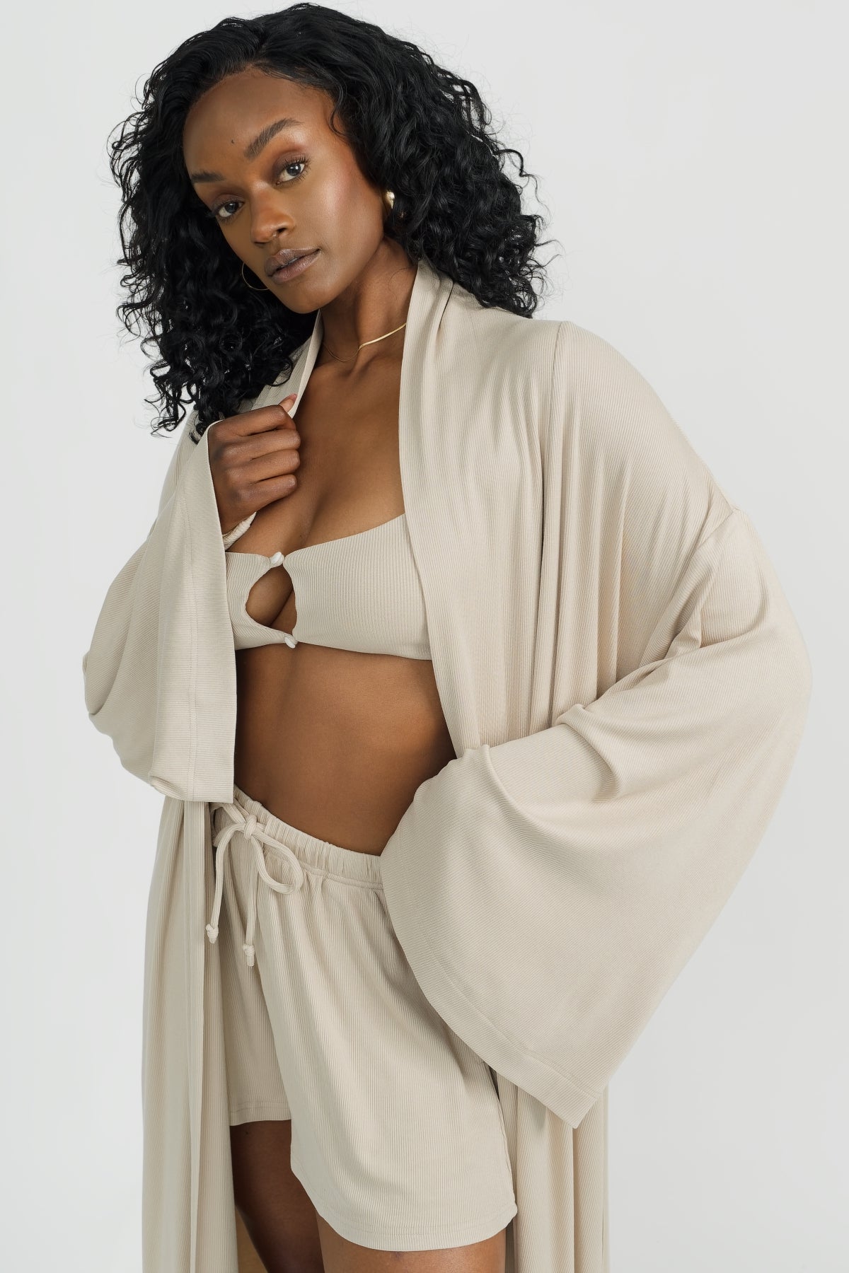 Lina Robe - Soft & Comfortable Women's Bathrobe with Coconut Fiber - Perfect for Spa, Lounge & Relaxation at Home