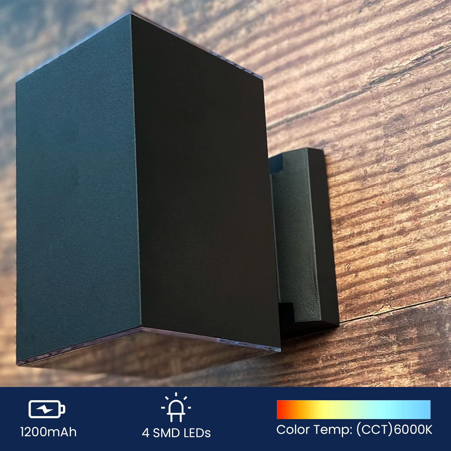 Solar Powered Outdoor Wall Lights - Modern Up Down LED Sconce with Ambient Lighting for Brick Walls | Battery Operated Weatherproof Exterior Lighting for Patio, Garden & Pathway Illumination