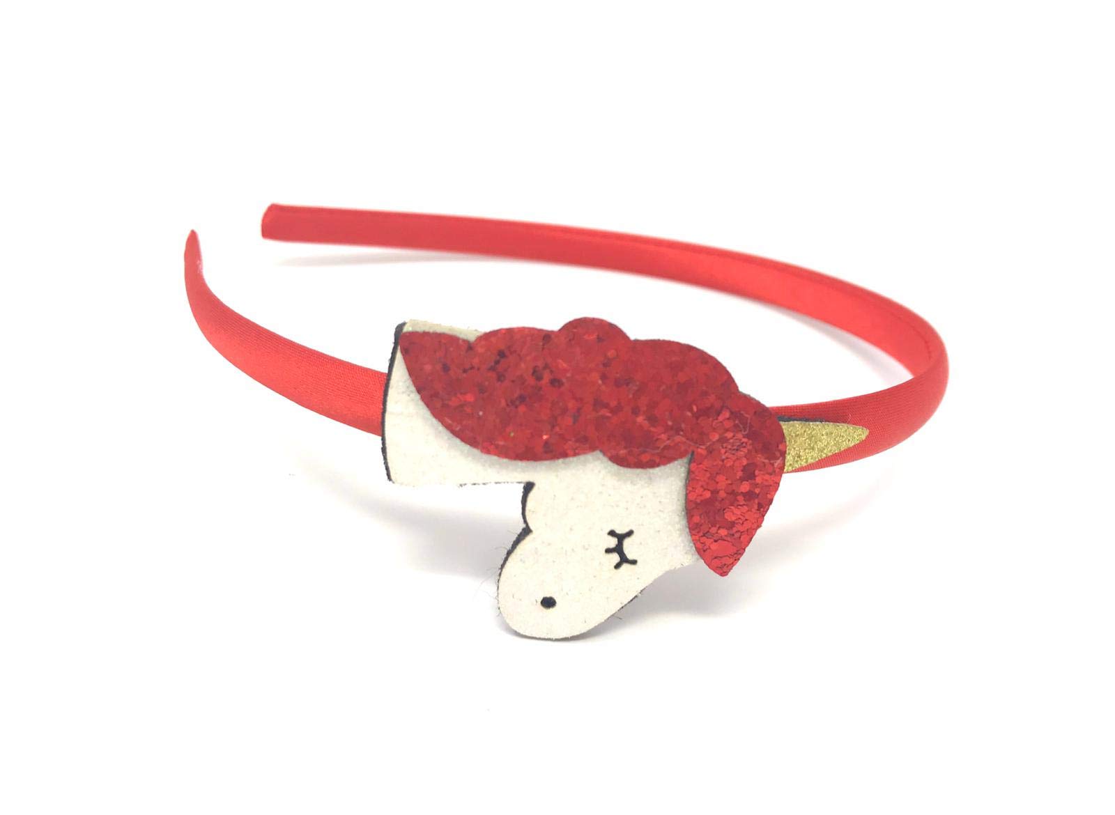Sparkling Red Unicorn Headband for Women & Girls - Glitter Hair Accessories for Parties, Halloween & Cosplay - Perfect for Birthday, Festivals & Photo Shoots