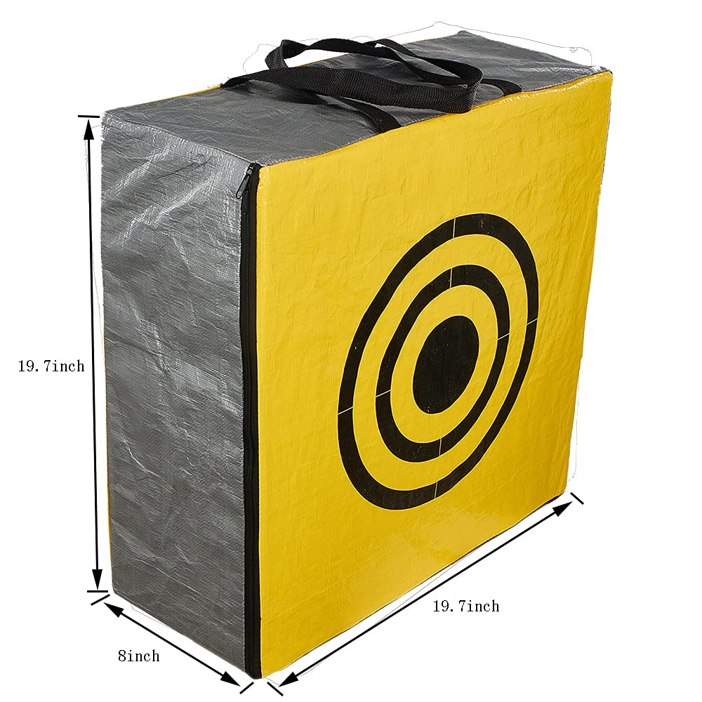 Professional Archery Target Bag with 2 Shooting Sides - Weatherproof Outdoor Practice Target for Adults & Youth - Includes Carry Handle & Easy Arrow Removal - Perfect for Backyard Training, Hunting Practice & Field Archery (Yellow)