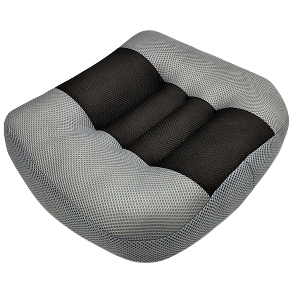 Breathable Car Booster Seat Cushion - Portable Mesh Height Adjusting Pad for Car & Office Use - Comfortable Gray Seat Elevator for Kids & Adults - Perfect for Long Drives & Work Comfort