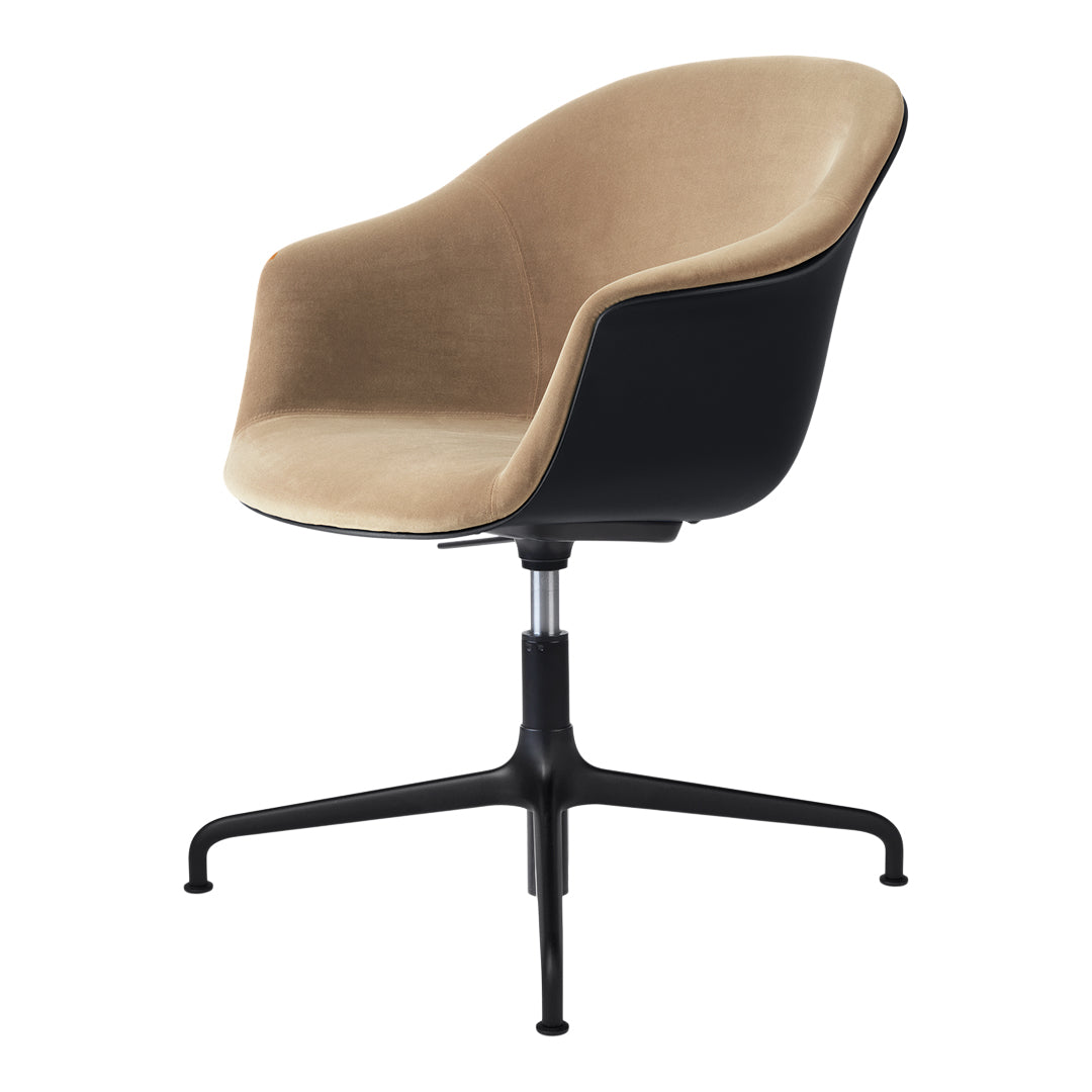 Bat Meeting Chair with 4-Star Base - Height Adjustable Ergonomic Office Chair with Front Upholstery for Conference Rooms & Home Offices