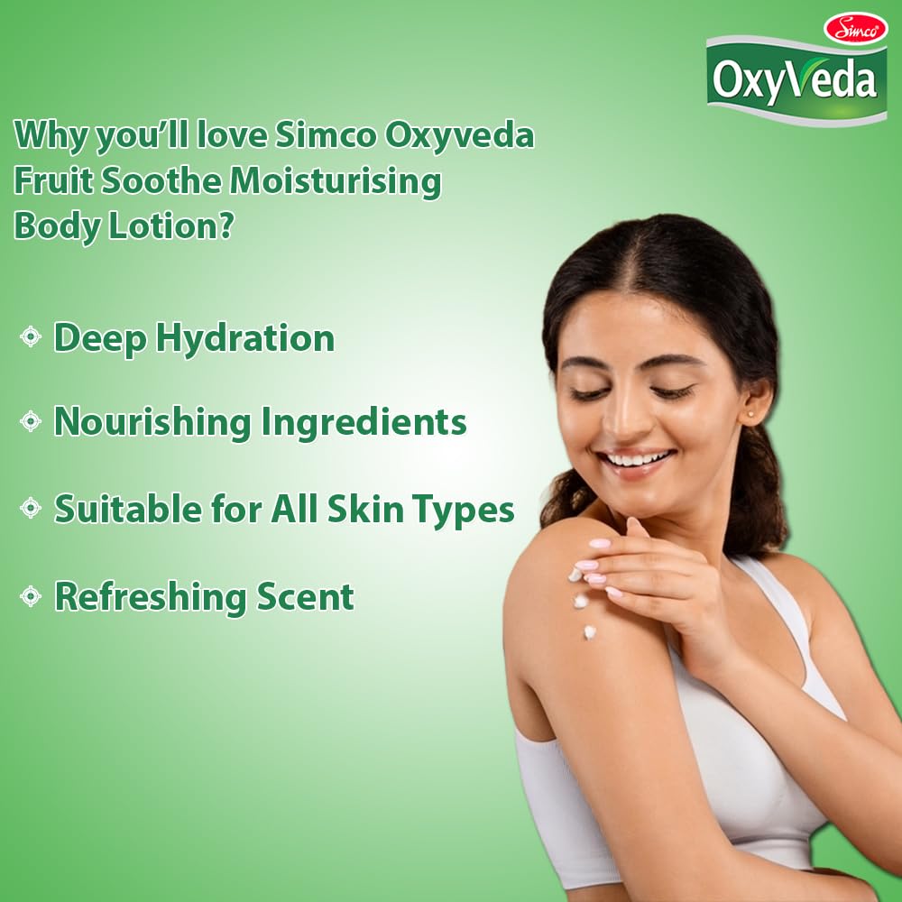 Simco Oxyveda Aloe Glow Multi-Benefit Body Lotion, 400ml - Hydrating & Nourishing Moisturizer with Aloe Vera & Shea Butter for Dry, Sensitive Skin - Daily Skin Care for Smooth, Healthy & Glowing Body - Perfect for After Shower, Night Routine & Travel Skincare