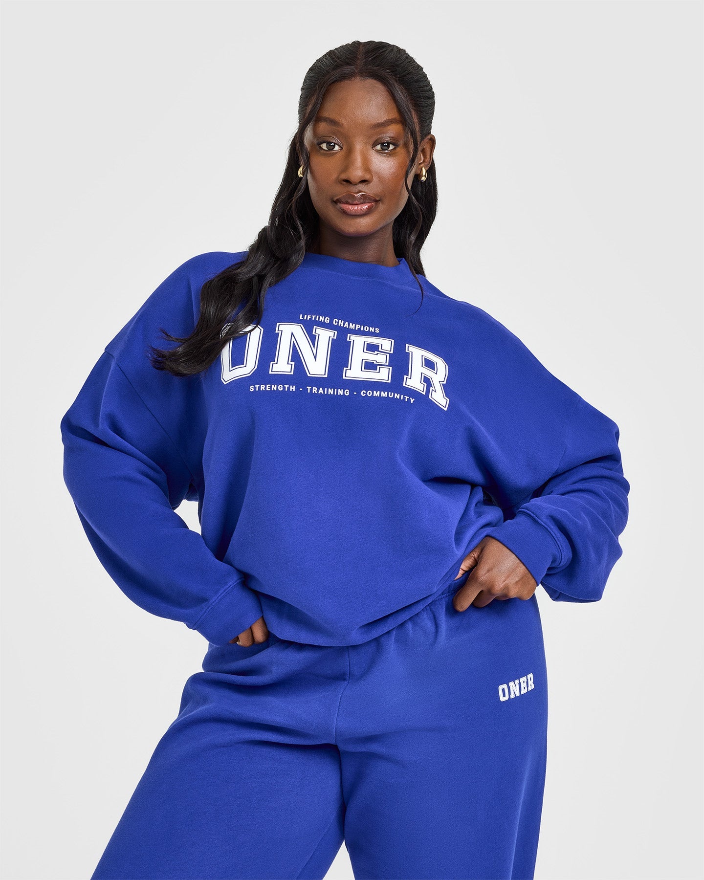 Premium Mid-Weight Cotton Sweatshirt with Printed Logo - Comfortable Pullover Hoodie for Men & Women | Space Blue | Perfect for Casual Wear, Gym, and Outdoor Activities