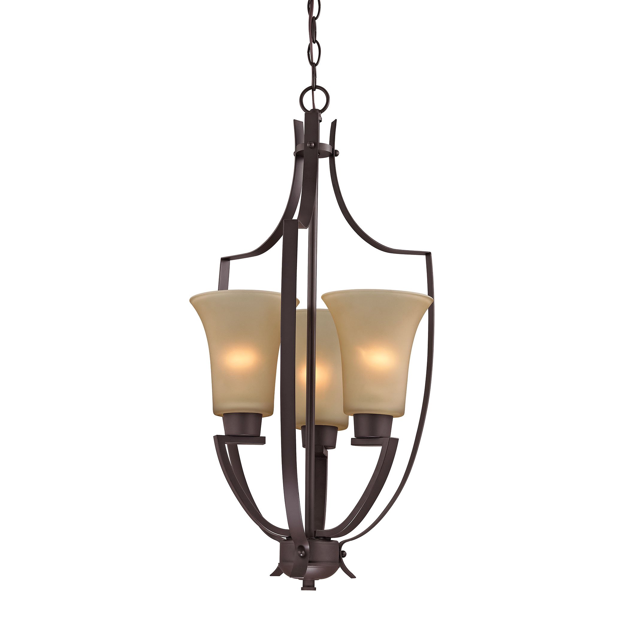 Foyer Collection 3-Light Pendant Chandelier in Oil Rubbed Bronze - Perfect for Entryway, Dining Room & Kitchen Lighting