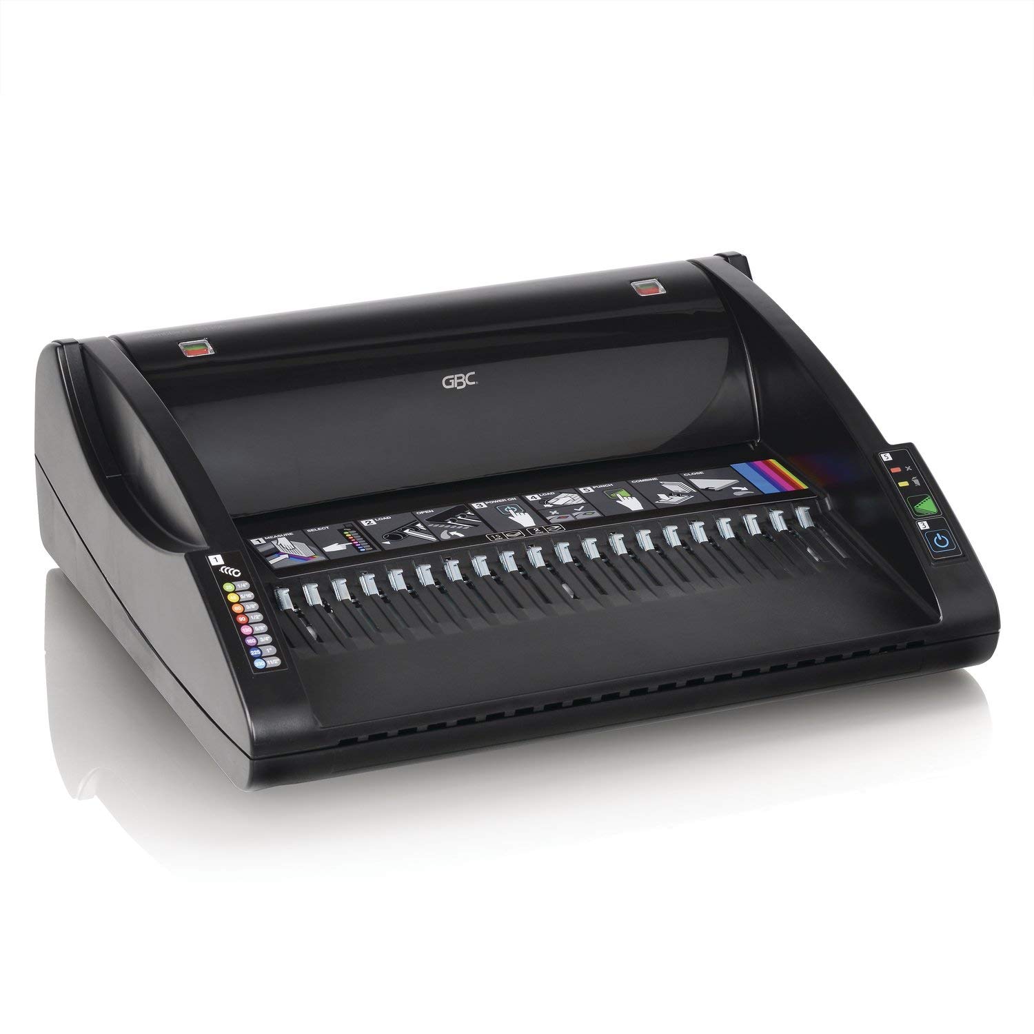GBC CombBind C110E Electric Binding Machine - Binds 330 Sheets, Punches 15 Pages - Perfect for Office Documents, Reports & Presentations - Gray (7704250A)