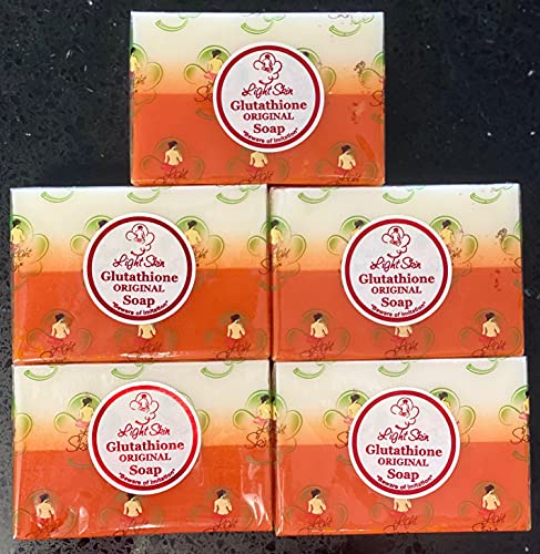 Light Skin Glutathione & Kojic Acid Soap - Skin Whitening & Brightening (5 Bars) for Face & Body - Natural Skin Care for Dark Spots & Uneven Tone
