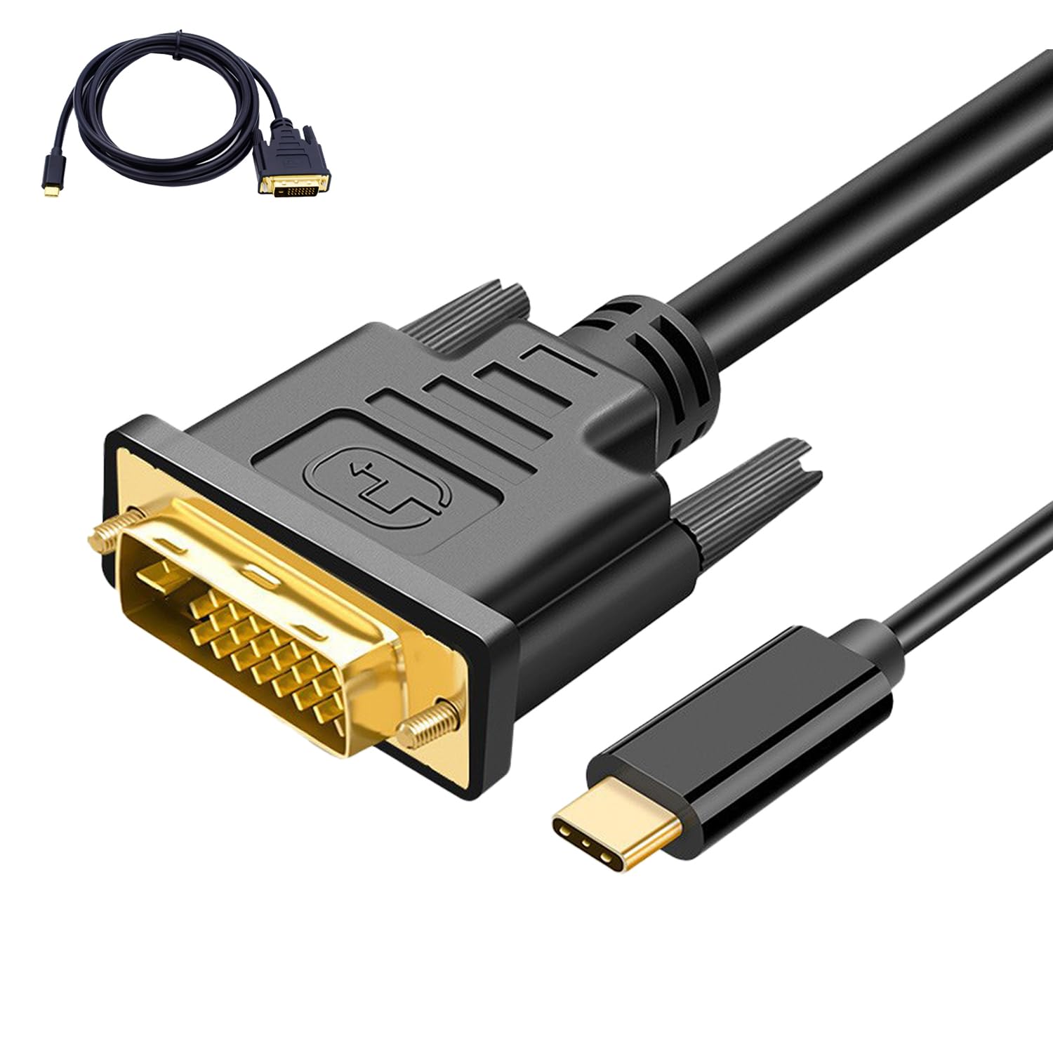 USB C to DVI Cable 3FT, 4K Video Adapter for MacBook Pro/Air, iPad Pro, iPhone 15 Pro/Max, Dell XPS 13, Samsung Galaxy - High Speed Type-C to DVI Converter for Home Office, Gaming & Presentations