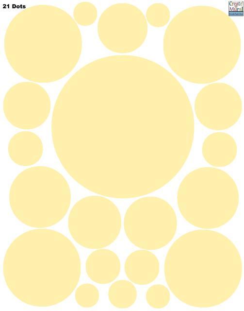 Polka Dot Wall Decals - Soft Yellow Removable Vinyl Stickers for Nursery, Kids Room & Home Decor - Easy Peel & Stick Design